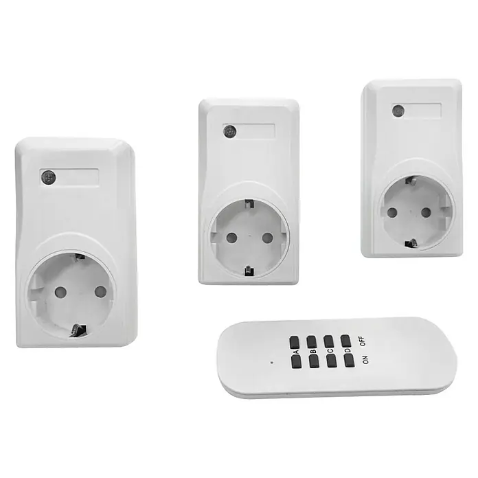 Voltomat Funksteckdosen-Set 3+1 - Weiß, 1.000 W - Vorderansicht