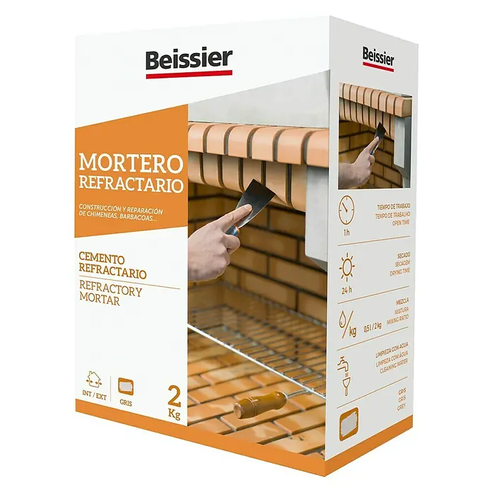 Beissier Mortero refractario y resistente al fuego - 2 kg