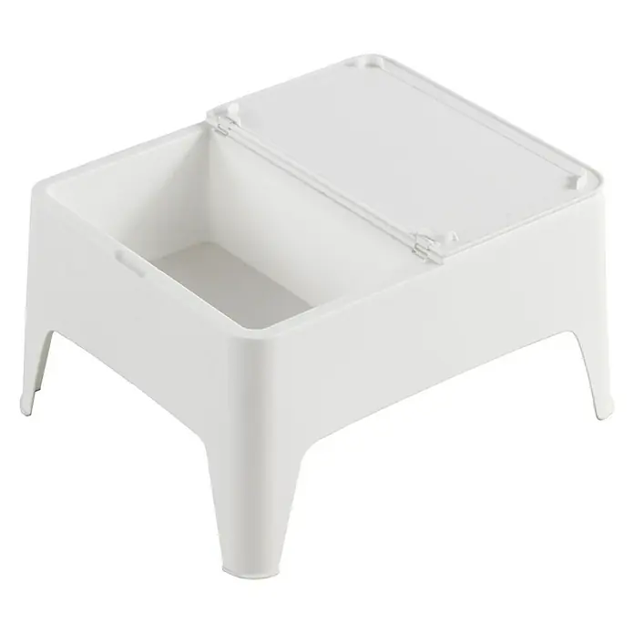 Mesa auxiliar de jardín Alaska - L x An x Al: 58 x 48 x 30 cm, Blanco