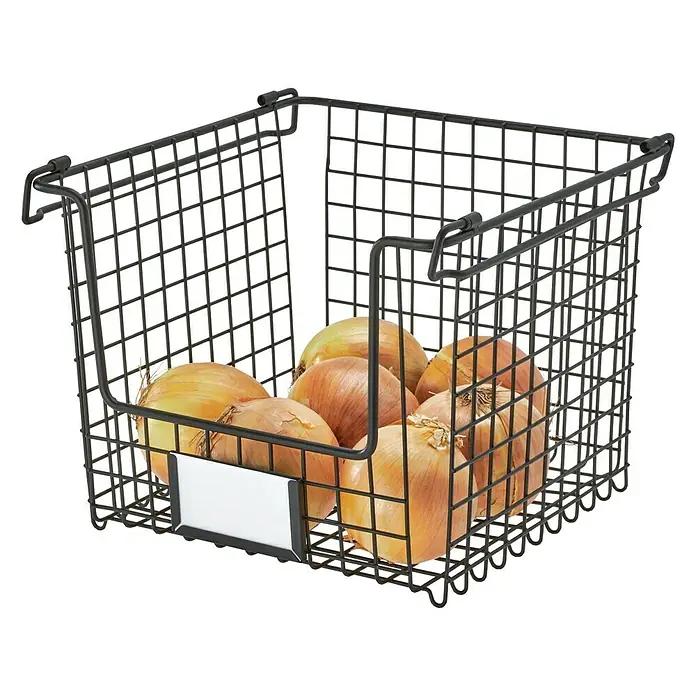 Cesto de alambre Classico apilable - L x An x Al: 25,4 x 25,4 x 19,7 cm, Negro