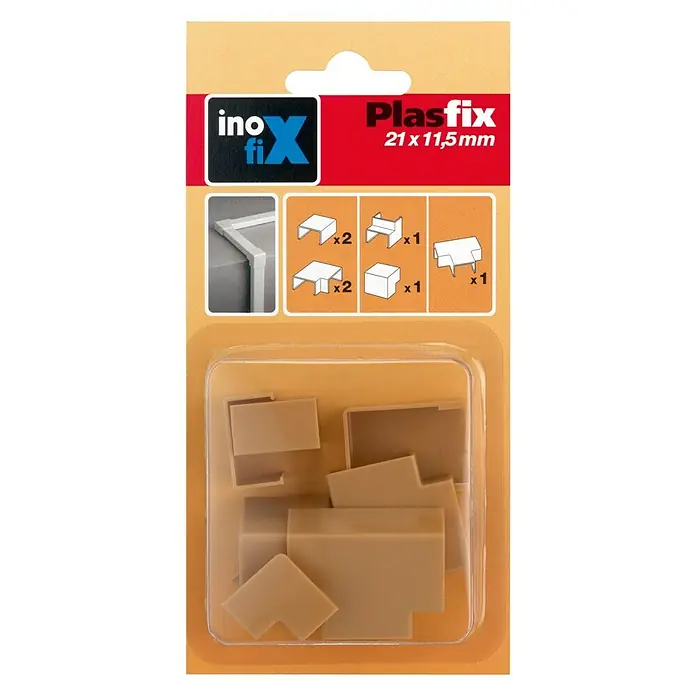 Inofix Plasfix Kit de accesorios para canaleta - Roble, An x Al: 2,1 x 1,15 cm, 7 ud.