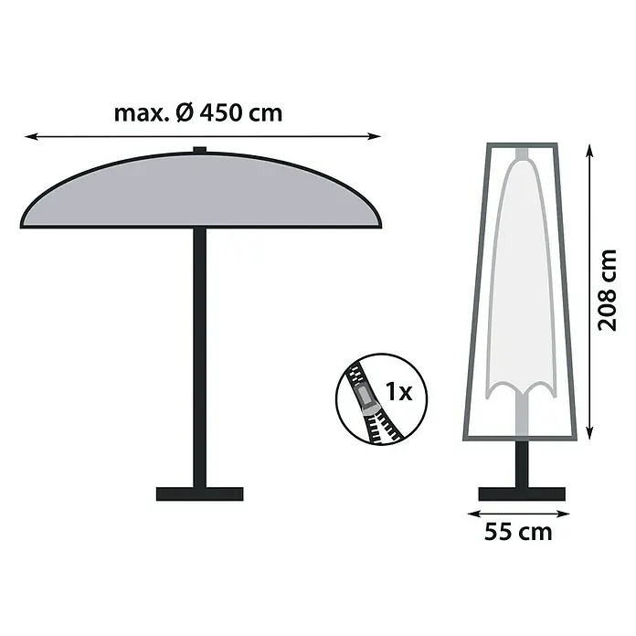 Sunfun Zaštitna navlaka za suncobran - Poliester, Namijenjeno za: Suncobrani Ø 250 - 400 cm, Suncobran za tržnicu