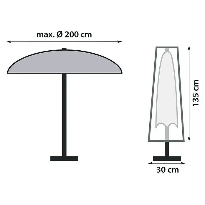 Sunfun Zaštitna navlaka za suncobran - Poliester, Namijenjeno za: Suncobrani Ø 180 - 200 cm, Suncobran za tržnicu, Suncobran za balkon