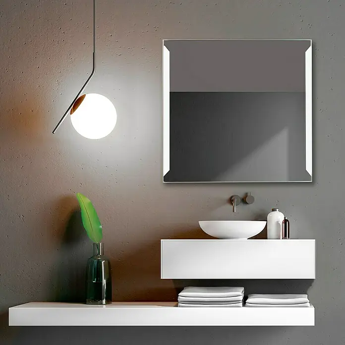 Camargue Espejo con luz LED Daphne - An x Al: 80 x 80 cm, Color del marco: Plateado, Transformador