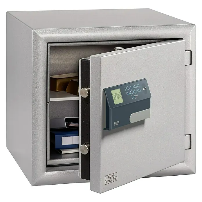 Burg-Wächter Diplomat Sicherheitsschrank MTD 750 EF P - L x B x H: 462 x 500 x 470 mm, Silber, Art Schloss: Elektronisches Zahlenschloss, VdS geprüft, ECB-S zertifiziert EN 1300, Klasse 2/B - Vorderansicht