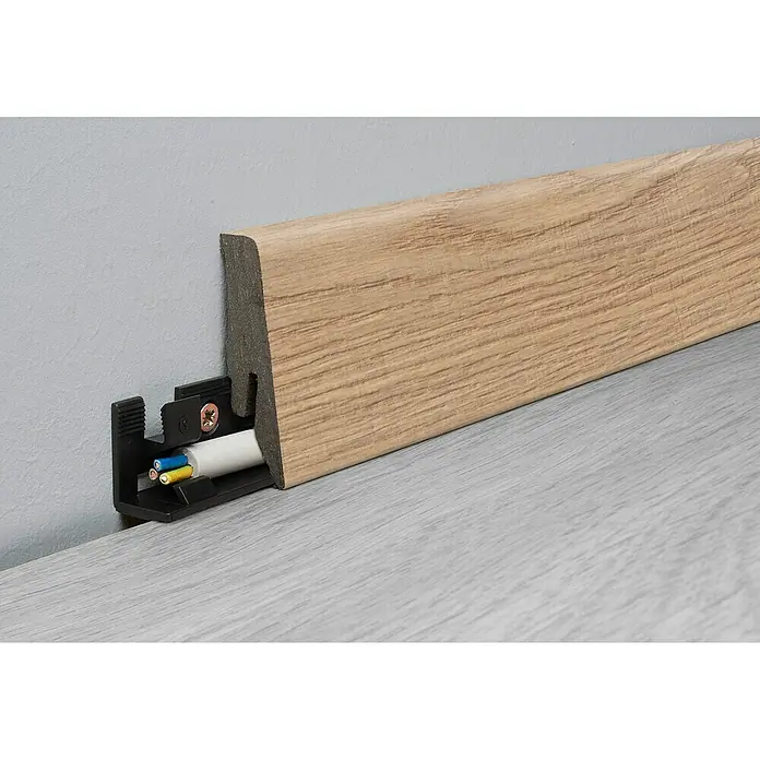 LOGOCLIC Aquaprotect Podna kutna lajsna - 2,6 m x 18 mm x 58 mm, Ravni oblik - Detaljan prikaz