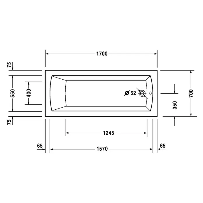 Duravit Badewanne Daro - 170 x 70 cm, Sanitäracryl, Weiß