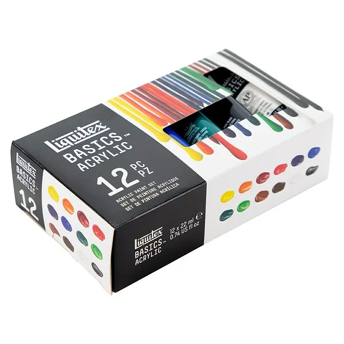 Liquitex Basics Set akrilnih boja - Razvrstano po boji, 12 Kom. x 22 ml, Tuba