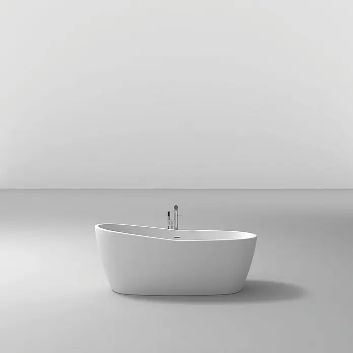 Camargue Bañera independiente Espalmador - L x An: 180 x 78 cm, Solid Surface, Blanco