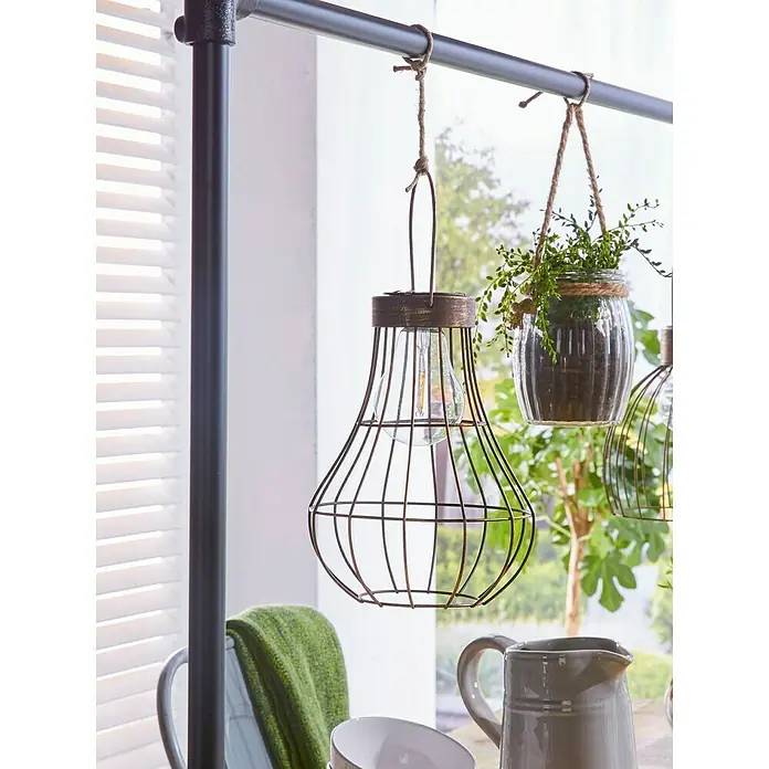 Luxform Solarna viseća svjetiljka Manchester - LED, Crne boje, Bakar, Prozirno, Ø x V: 19,8 cm x 270 mm