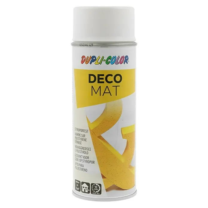 Dupli-Color Color Acryl-Lackspray Deco - Weiß, Matt, Schnelltrocknend, 400 ml - Vorderansicht