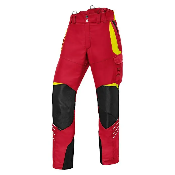 Kübler Forest Schnittschutzhose 2750 - L, Rot/Warngelb, Schrittlänge: 89 cm - Vorderansicht