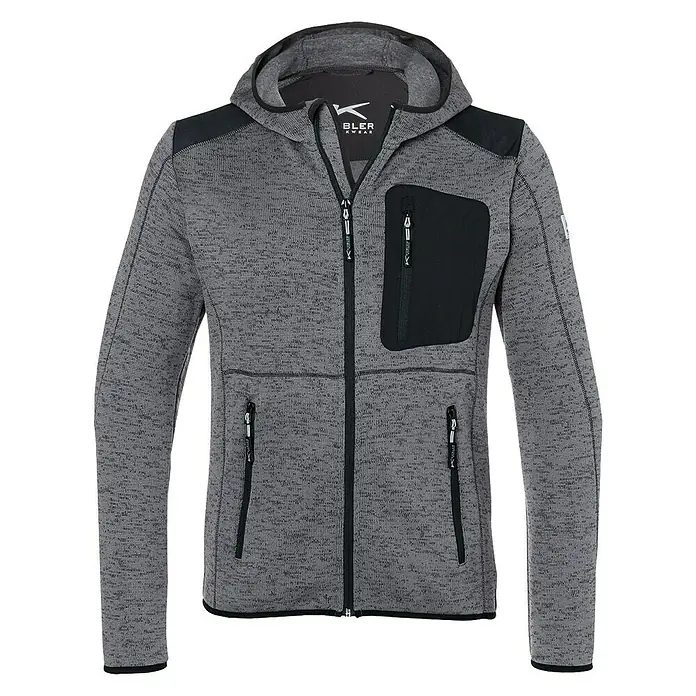 Kübler Strickjacke Light - Konfektionsgröße: XXL, Grau/Schwarz - Vorderansicht