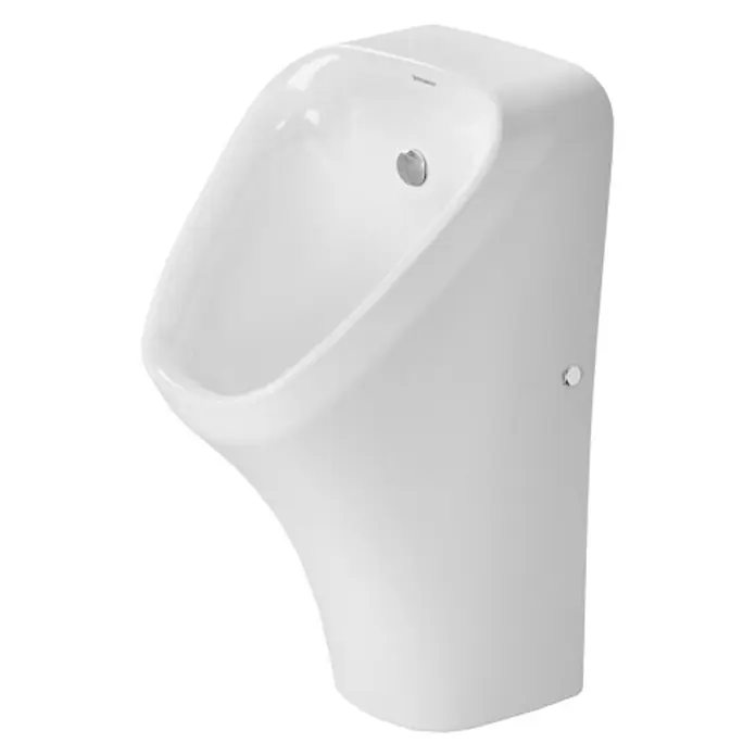 Duravit DuraStyle Urinal - Ohne Spülrand, Mit antibakterieller Glasur, Zulauf: Hinten, Absaugspülung, Farbe: Weiß, Mit Zielobjekt - Vorderansicht