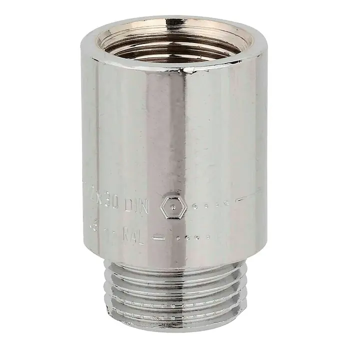 Produžetak za slavinu - ½″, Duljina: 50 mm, Kromirano - Pogled sprijeda