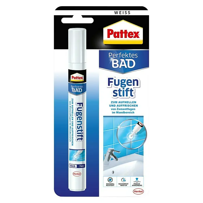 Pattex Fugenstift Perfektes Bad - Weiß, 7 ml - Vorderansicht