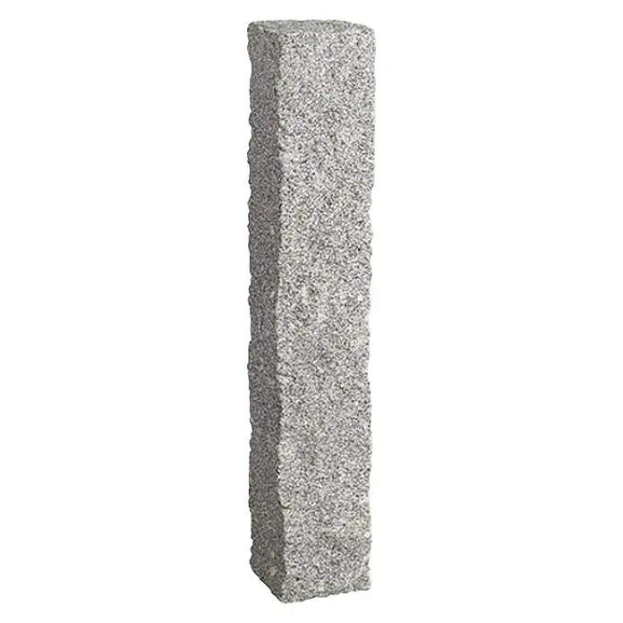Granit-Stele G 603 - Grau, 10 x 25 x 100 cm, Gesägt - Vorderansicht
