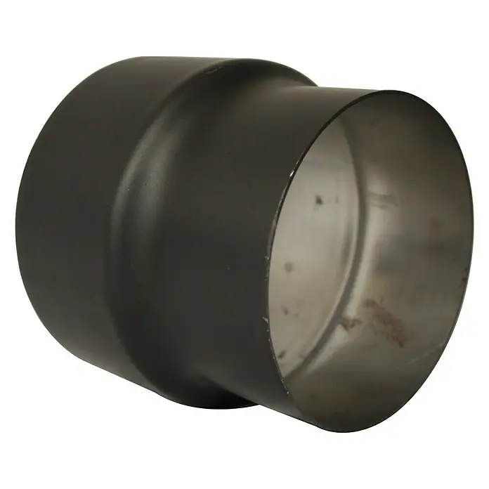 Ofenrohrreduzierung - Durchmesser: 150 mm - 120 mm, Senotherm lackiert, Schwarz Metallic - Vorderansicht