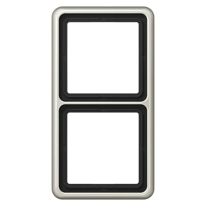 Jung CD 500 Abdeckrahmen - Platin, 2-fach, Aluminium, Unterputz - Vorderansicht