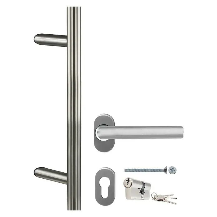 Solid Elements Kunststoffhaustür KF-03 - 110 x 210 cm, DIN Anschlag: Links, Anthrazit/Weiß - Detailaufnahme