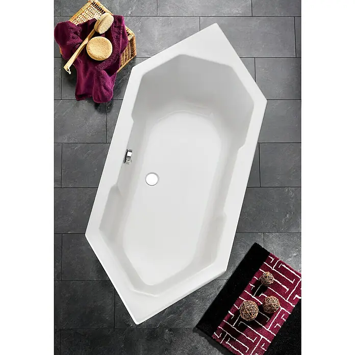 Ottofond Badewanne Nevada - 180 x 80 cm, Sanitäracryl, Weiß - Ansicht von oben