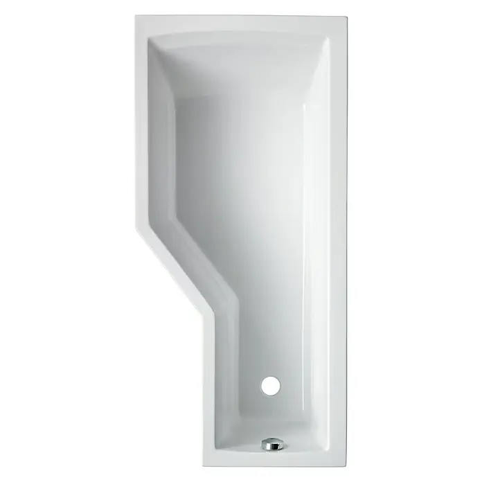 Ottofond Badewanne Flint B - Linksseitig, 160 x 80/55 x 45 cm, Sanitäracryl, Weiß - Ansicht von oben