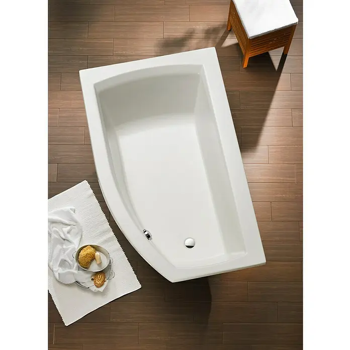 Ottofond Badewanne Juno B - Linksseitig, 160 x 98/63 x 45 cm, Sanitäracryl, Weiß