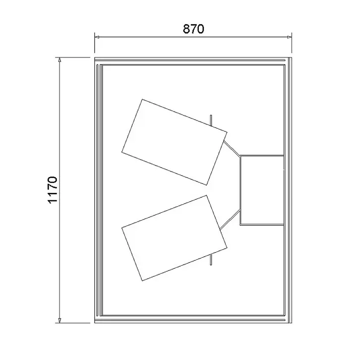 Ottofond Duschwannenträger Coco-R - 117 x 87 cm, Expandiertes Polystyrol, Weiß - Ansicht von oben