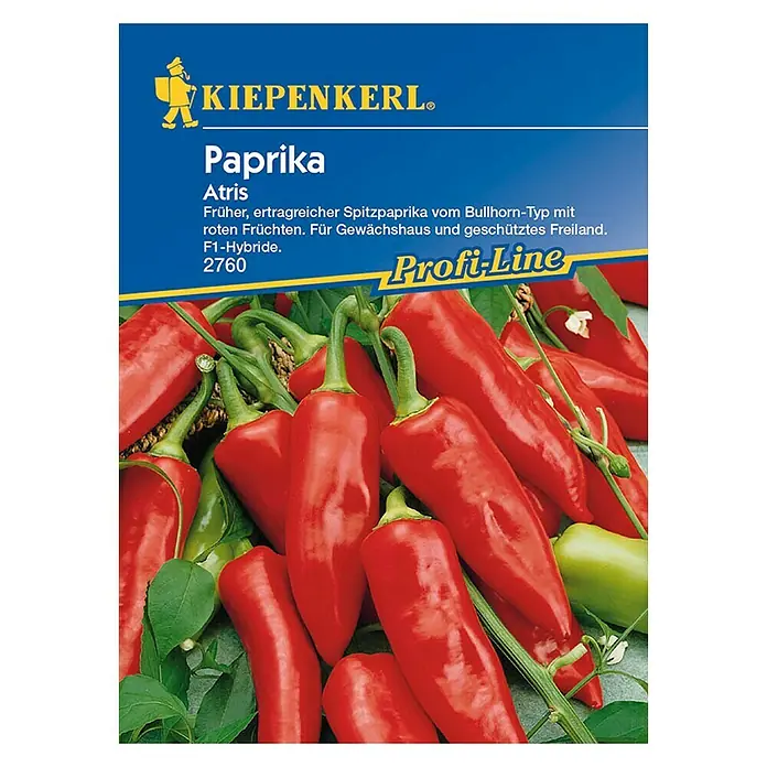 Kiepenkerl Profi-Line Gemüsesamen Paprika Atris - Capsicum annuum, Erntezeit: Juli - Vorderansicht