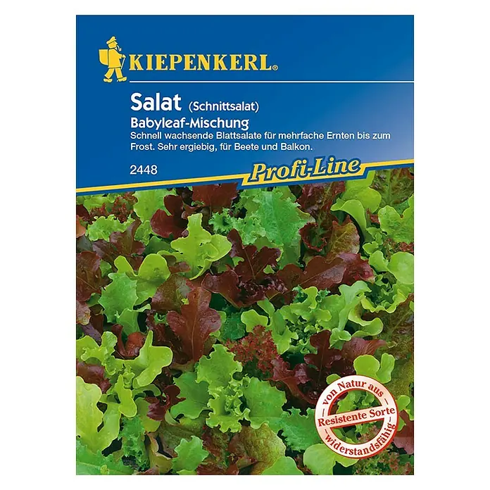 Kiepenkerl Profi-Line Salatsamen Blattsalat Babyleaf-Mischung - Lactuca sativa, Erntezeit: April - Vorderansicht