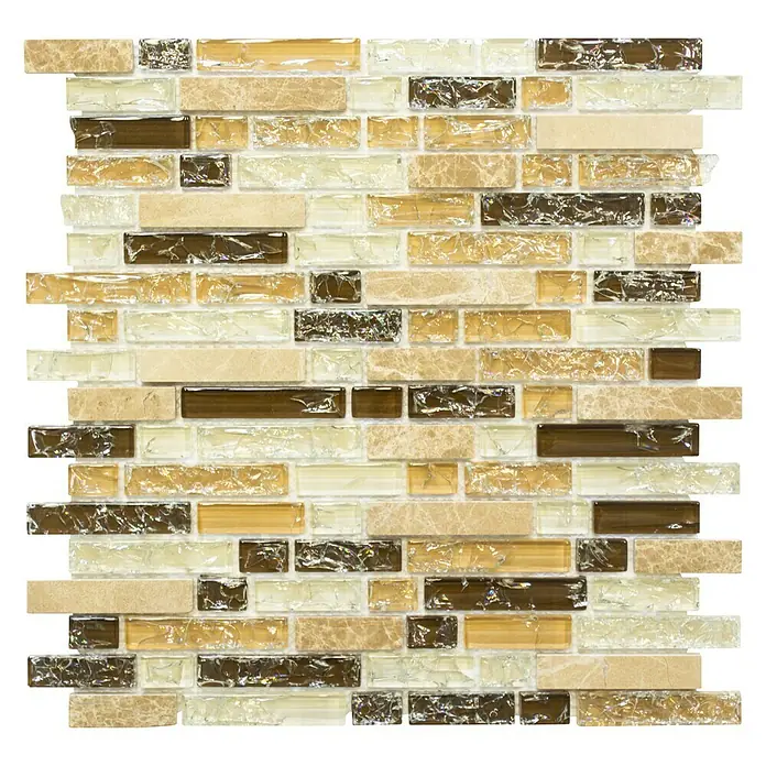 Mosaikfliese Crystal Mix XIC V1353 - 29,8 x 30,5 cm, Beige, Glänzend - Ansicht von oben