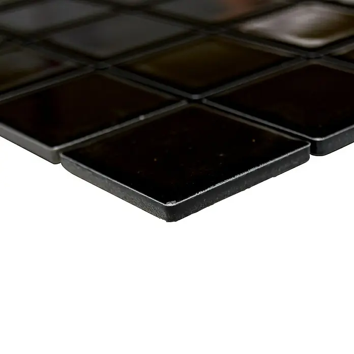 Mosaikfliese Quadrat Uni CD 190 - 29,8 x 29,8 cm, Schwarz, Glänzend - Vorderansicht