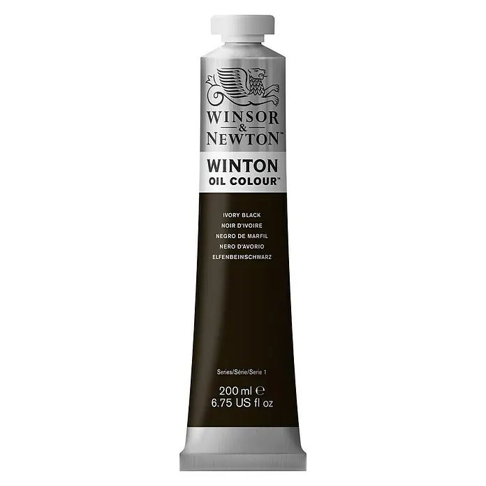 Winsor & Newton Winton Uljana boja - Bjelokosno crno, 200 ml, Tuba - Pogled sprijeda