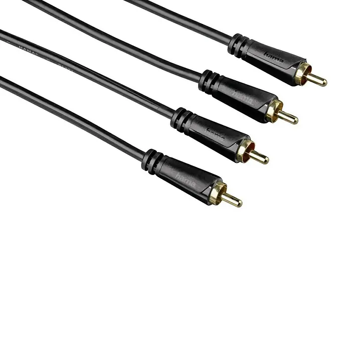 Hama Cinch-Kabel - 4 x Cinch-Stecker, Vergoldete Kontakte, 1,5 m, Farbcodierung im Inneren - Vorderansicht