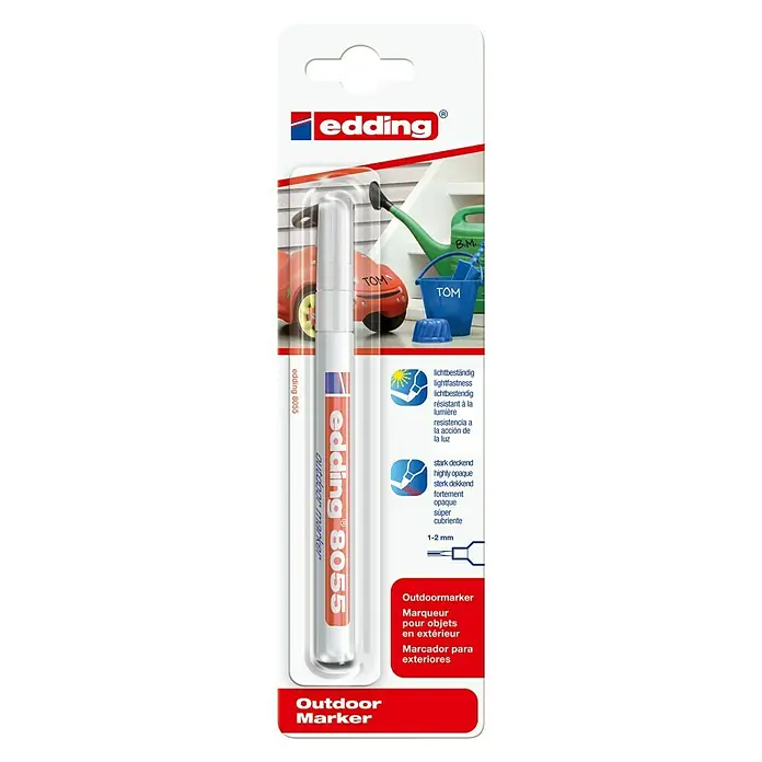 Edding Outdoormarker 8055 - Strichstärke: 1 mm, Weiß - Vorderansicht