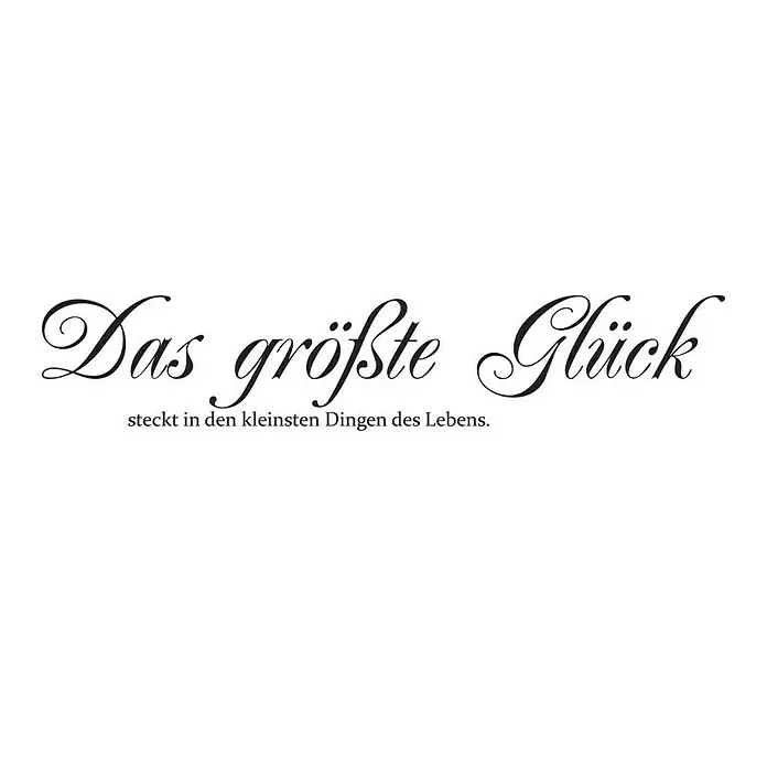 Wandtattoo - Das größte Glück …, Aubergine, 118 x 23 cm - Vorderansicht