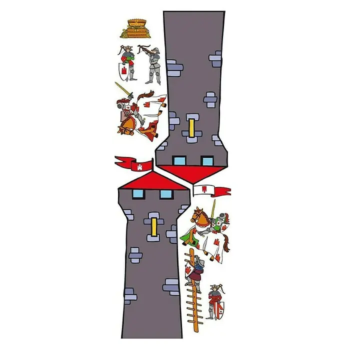 Wandtattoo - Ritter, 24 x 68 cm - Ansicht von oben