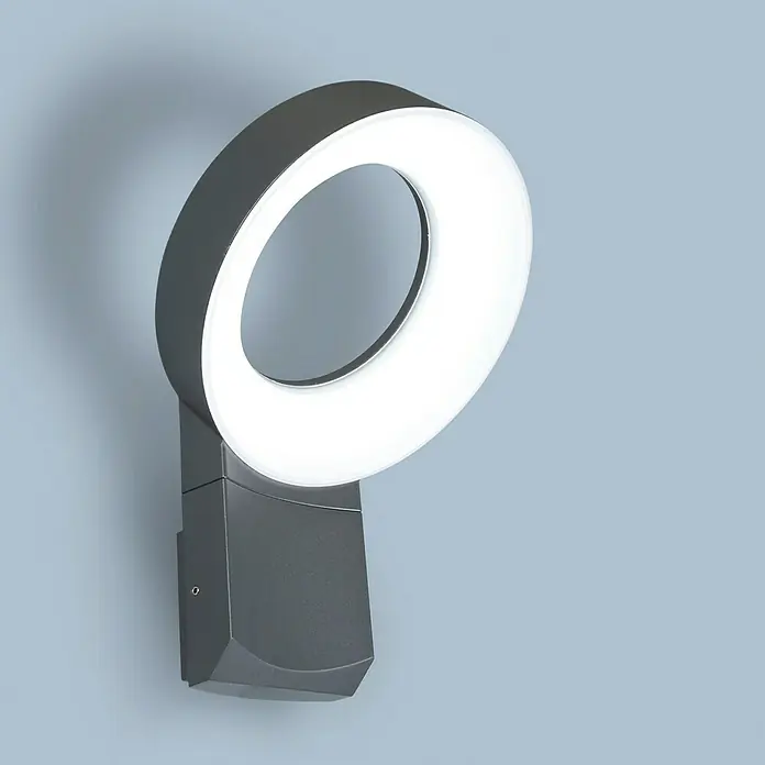 Lutec Aplique exterior LED Meridian - 14 W, 26,6 x 17,7 x 18 cm, Antracita, IP54 - Vista de perfil izquierdo