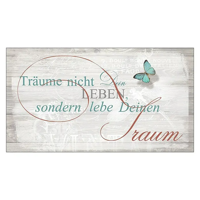 ProArt Type Hype Decopanel - Träume nicht dein Leben ..., B x H: 30 x 15 cm - Vorderansicht