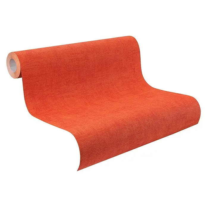 Rasch Vliestapete - Orange, Lebendige Struktur, Uni, 10,05 x 0,53 m