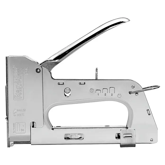 Rapid Kabeltacker R36E - Nietdiepte: 10 - 14 mm, Geschikt voor: Kabelkrammen type 7, Mechanisch - Zijaanzicht links