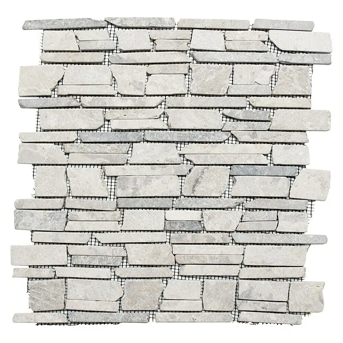 Mosaikfliese MOS BRICK 230 - 30,5 x 30,5 cm, Grau, Matt - Ansicht von oben