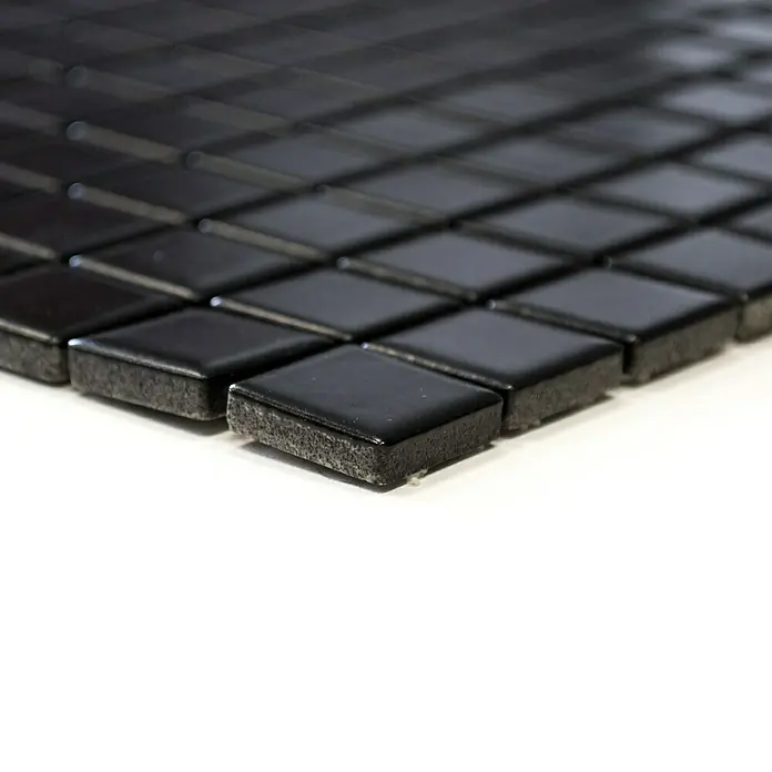 Mosaikfliese Quadrat Uni CG 154 - 29,8 x 29,8 cm, Schwarz, Matt - Vorderansicht