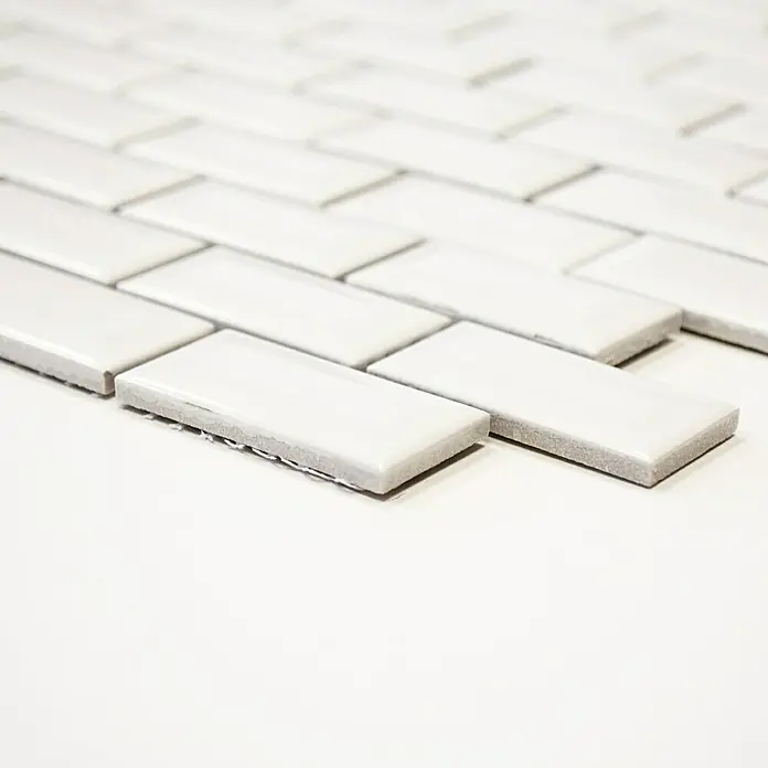 Mosaikfliese Brick Bond Diamond CBW 104 - 30 x 30 cm, Weiß, Glänzend - Vorderansicht