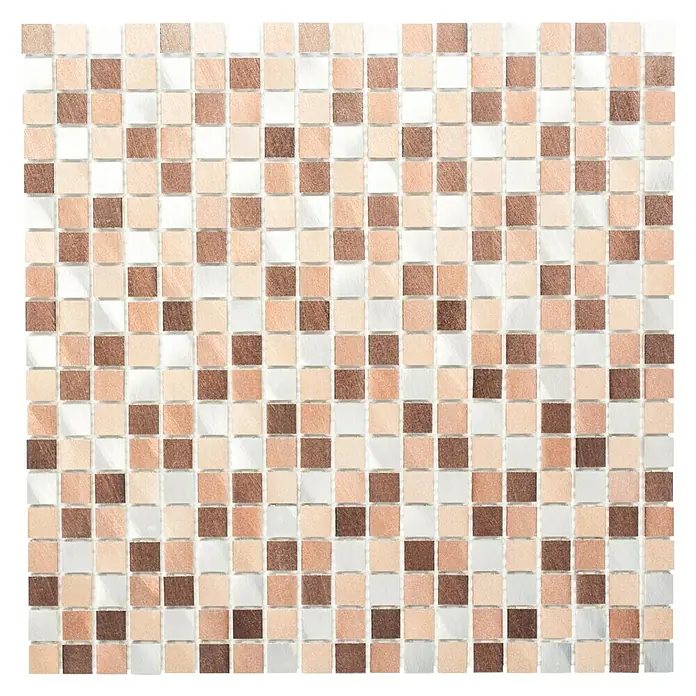 Mosaikfliese Mix XAM A971 - 31,7 x 31,7 cm, Kupfer, Matt - Ansicht von oben