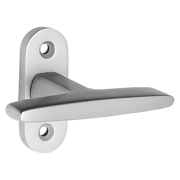 Portaferm Fenstergriff - Vierkantstift: 7 mm, Silber, Universell einsetzbar, Form Drücker: Ganzolive - Vorderansicht