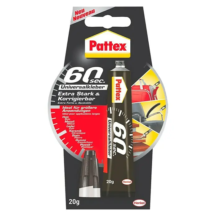 Pattex Universalkleber 60 Sekunden - 20 g, Tube, Gelartig - Vorderansicht