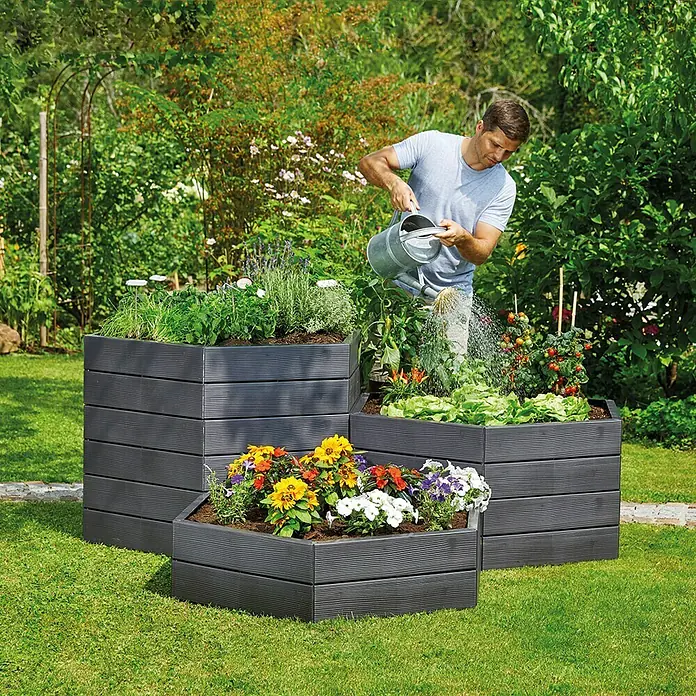 Garantia Hochbeet Ergo - Ø x H: 110 x 25 cm, Modular - Anwendungsbeispiel