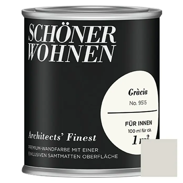 SCHÖNER WOHNEN-Farbe Wandfarbe Architects' Finest - No. 9515 - Gràcia, 100 ml, Matt