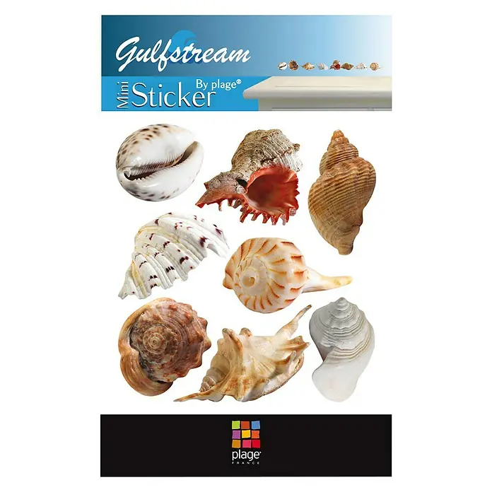Dekosticker - Muscheln, 2 Bögen - Ansicht von oben